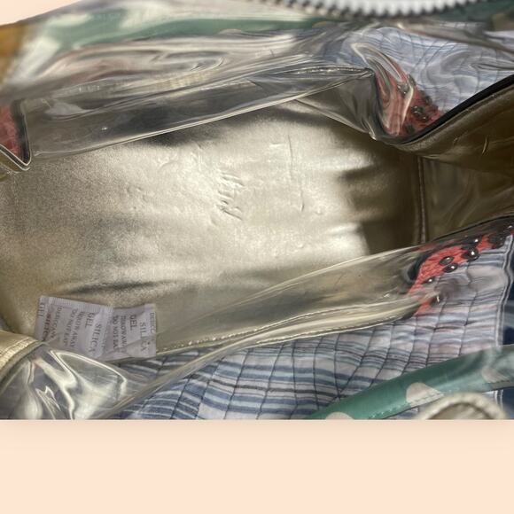 Nicole Lee Sweet Cupcake Tote Removable Interior Bag Coral Green Dogs Puppies - Picture 8 of 16